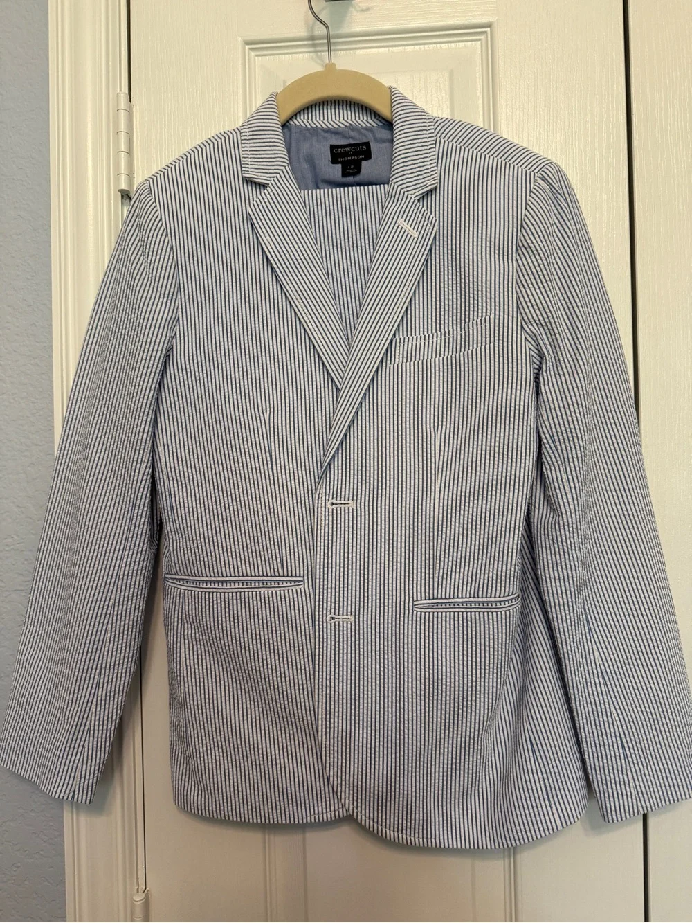 Crewcuts Boys' Navy & White Striped Seersucker Suit